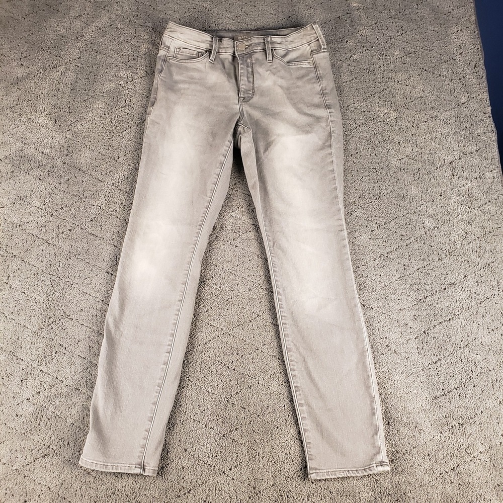 Athleta Jeans Womens 4 Gray Slim Straight Leg Mid Rise Stretch Casual